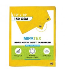 Mipatex Tarpaulin / Tirpal 12 Feet x 10 Feet 150 GSM (Yellow)